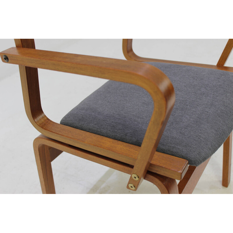 Suite de six chaises en contreplaqué courbé en teck danois - 1960