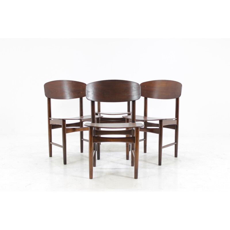 Set of 4 Dining Chairs by Borge Mogensen - 1950s