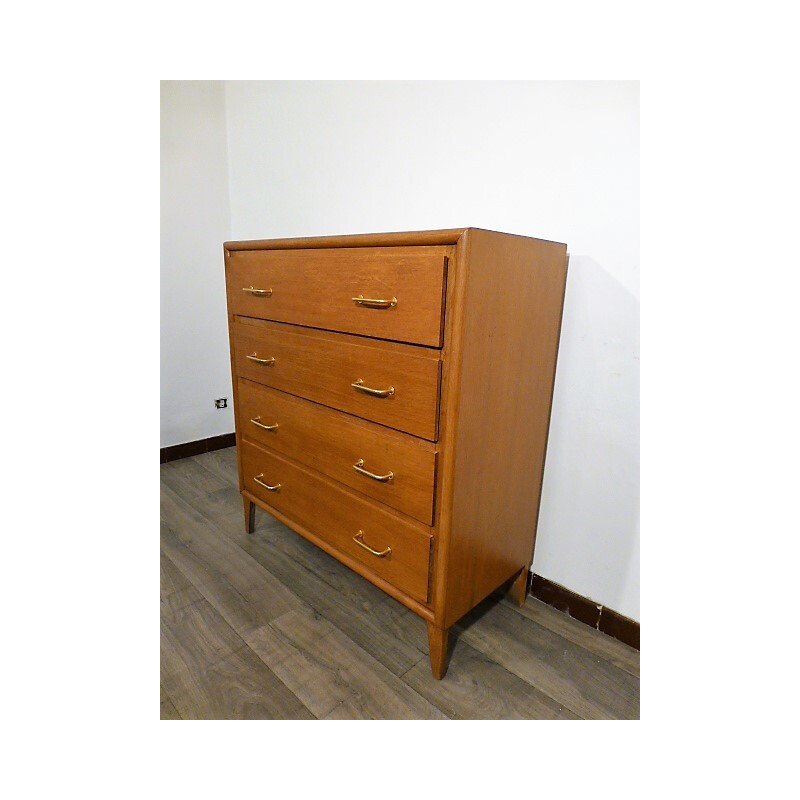 Vintage wooden chest of drawers with 4 drawers - 1960s