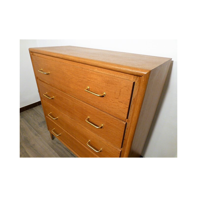 Vintage wooden chest of drawers with 4 drawers - 1960s