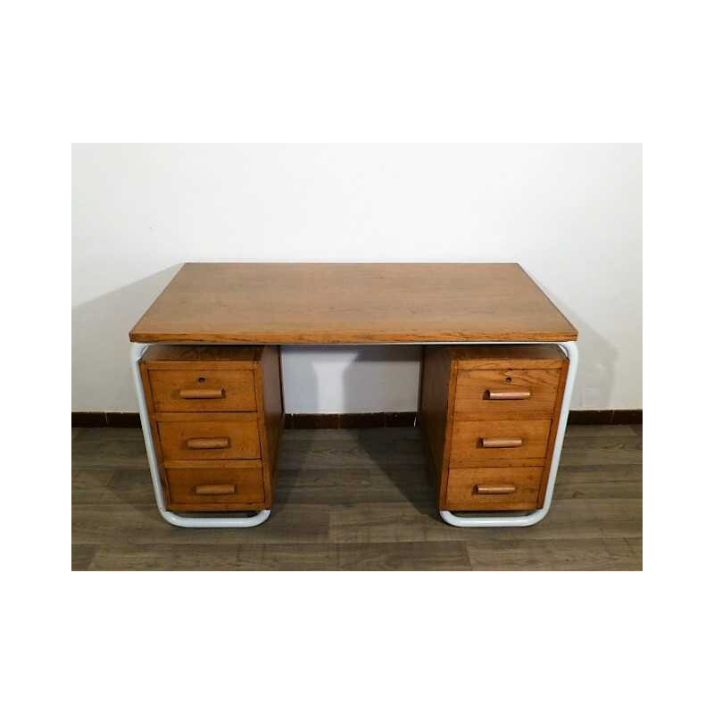 Vintage desk in wood and metal - 1950s