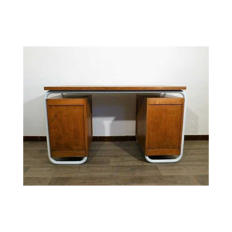 Vintage desk in wood and metal - 1950s
