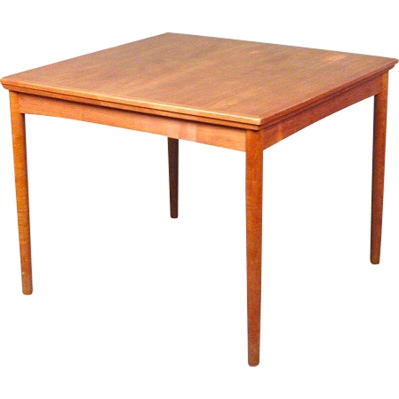 Table haute vintage scandinave carré avec rallonges - 1950