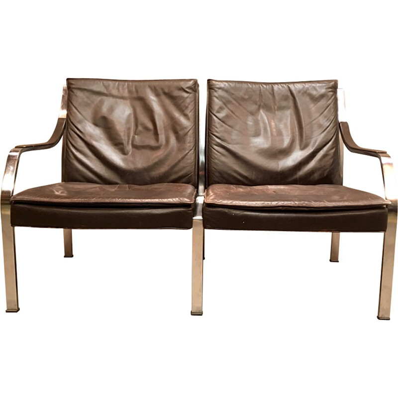 Vintage leather sofa by Walter knoll - 1960s