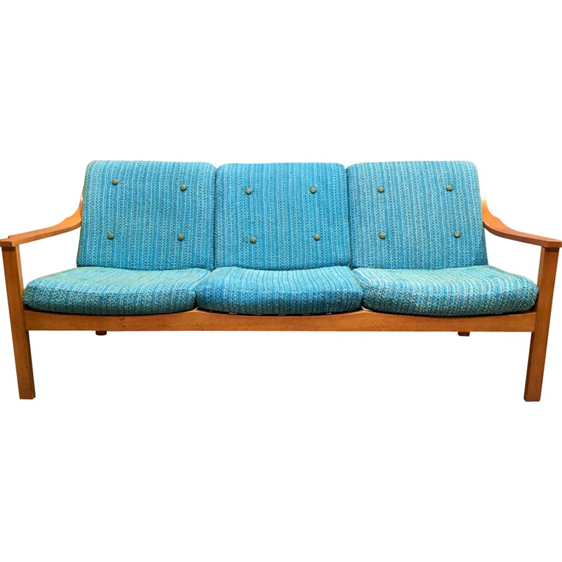 Canapé en teck turquoise design scandinave - 1950