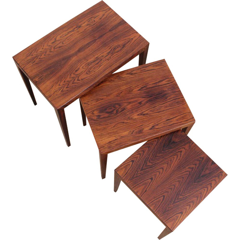 Set of 3 nesting tables in Rio rosewood by Severin Hansen - 1960s