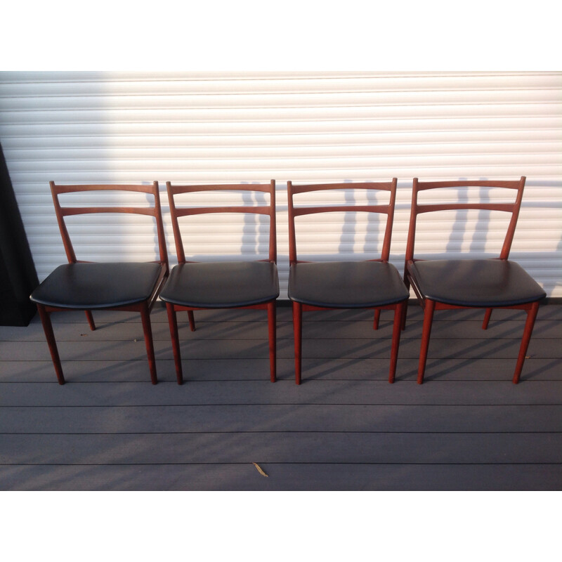 Set of 4 chairs by Henry Rosengren Hansen - 1960s
