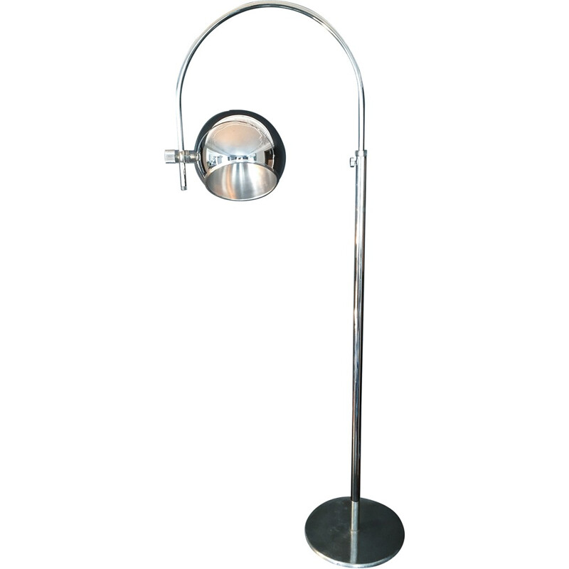 Eye Ball Floor lamp in Aluminum chrome and Plexiglass - 1960s