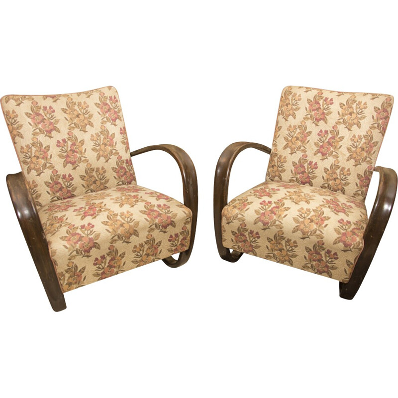 Pair of H-269 Armchairs by Jindřich Halabala for UP Závody Brno - 1930s