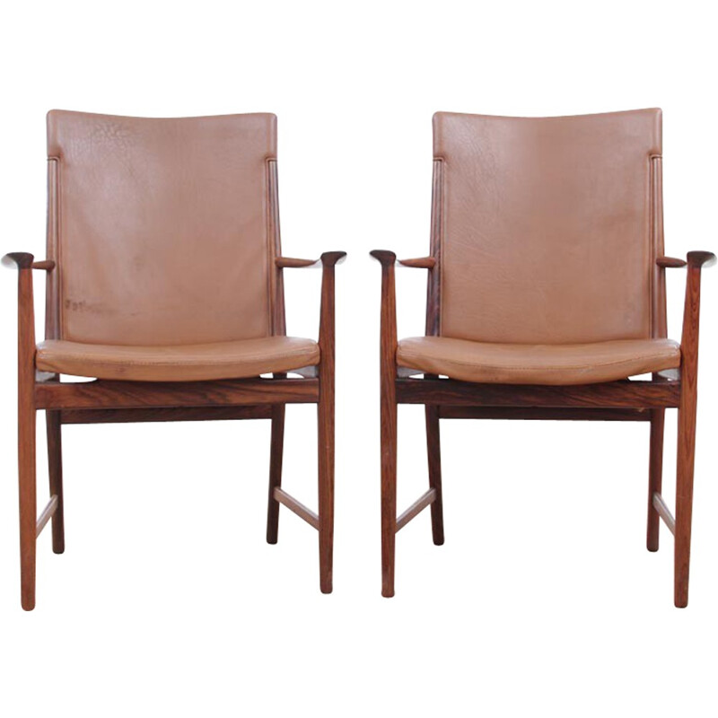 Pair of armchairs in Rio rosewood by Kai Lyngfeldt Larsen for Søren Willadsen - 1960s