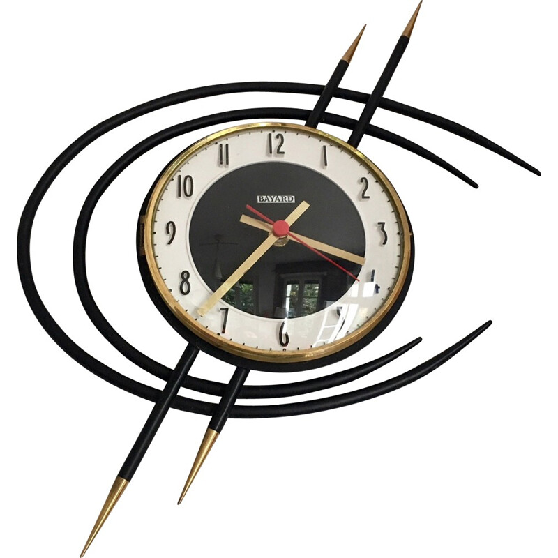 Horloge vintage Bayard en fer et laiton - 1960 