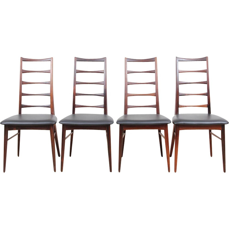Set of 4 Scandinavian Rosewood Rosewood Chairs by Niels Koefoed - 1960s
