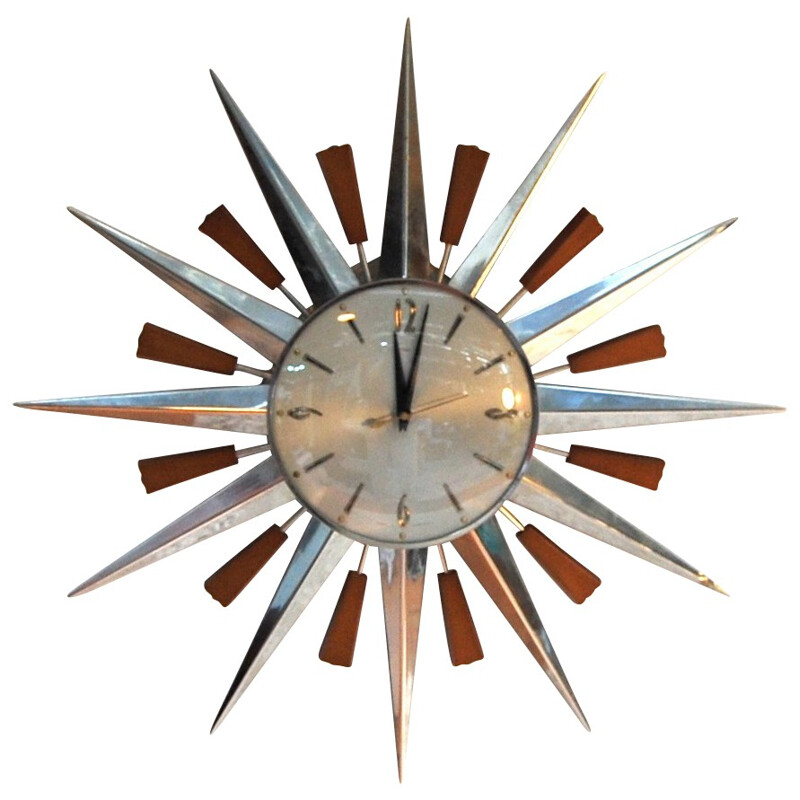 "Sunburst" Wall clock, Manufacturer Metamec - 1970s