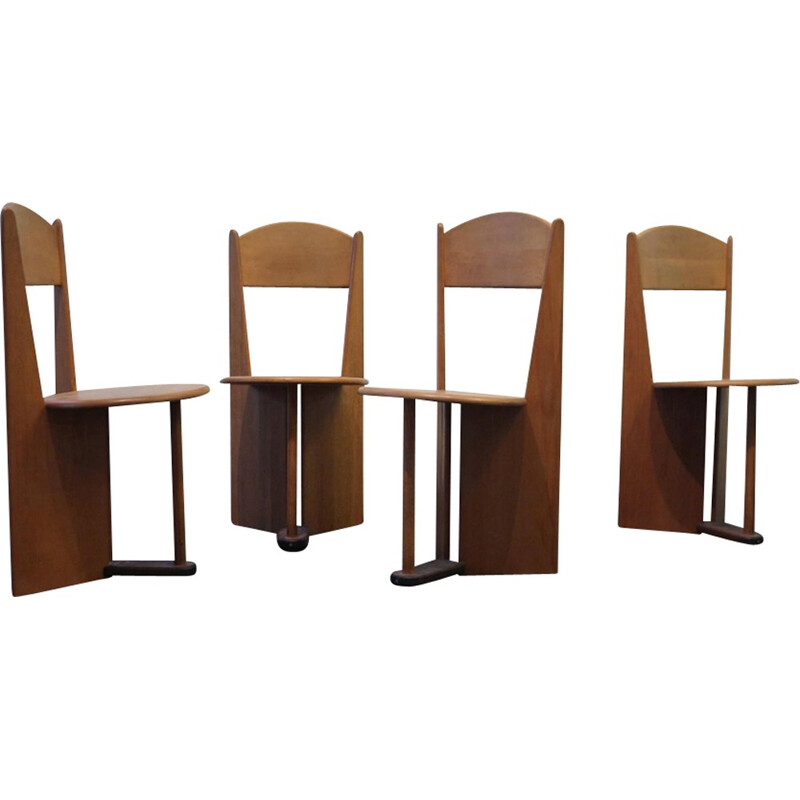 Set of 4 vintage swiss chairs - 1980s