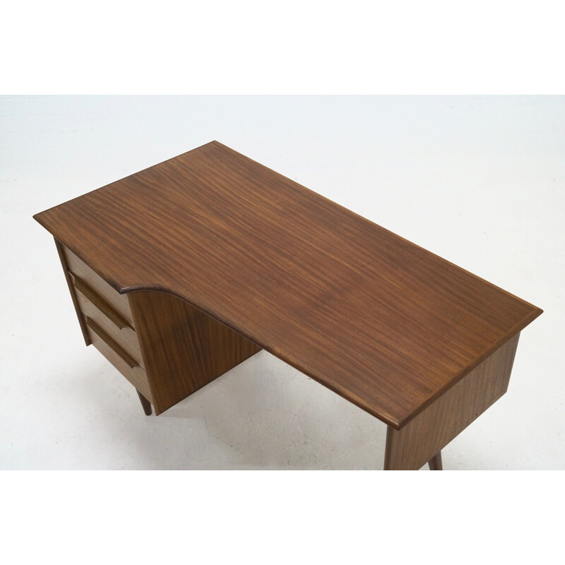 Mid-Century Asymmetrical Teak Desk Danish Design - 1960s