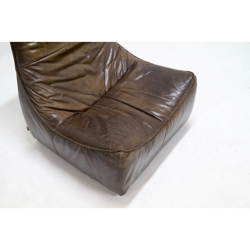 Leather Florence Lounge armhair by Gerard van den Berg for Montis - 1970s