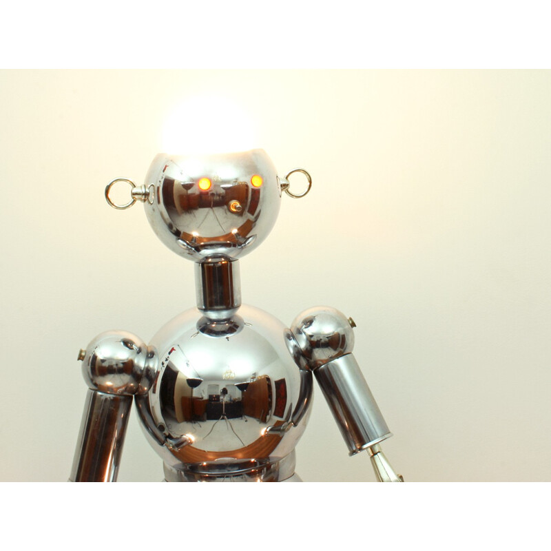 Lampadaire et Lampe de Table de Robot en Chrome Italien de Torino Lamps Co. - 1960