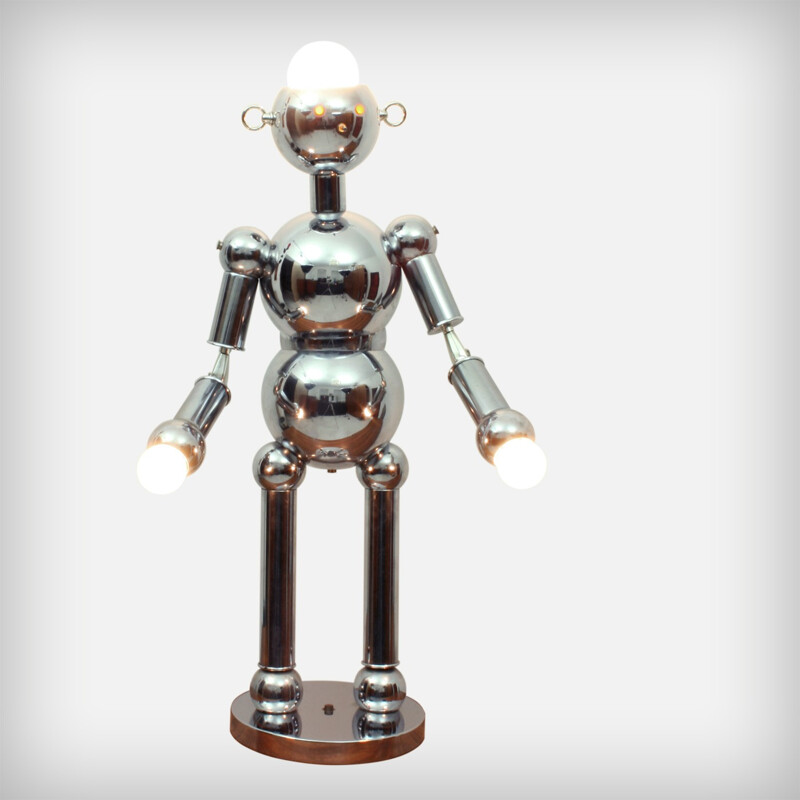 Italian Chrome Robot Floor & Table Lamp from Torino Lamps Co. - 1960s