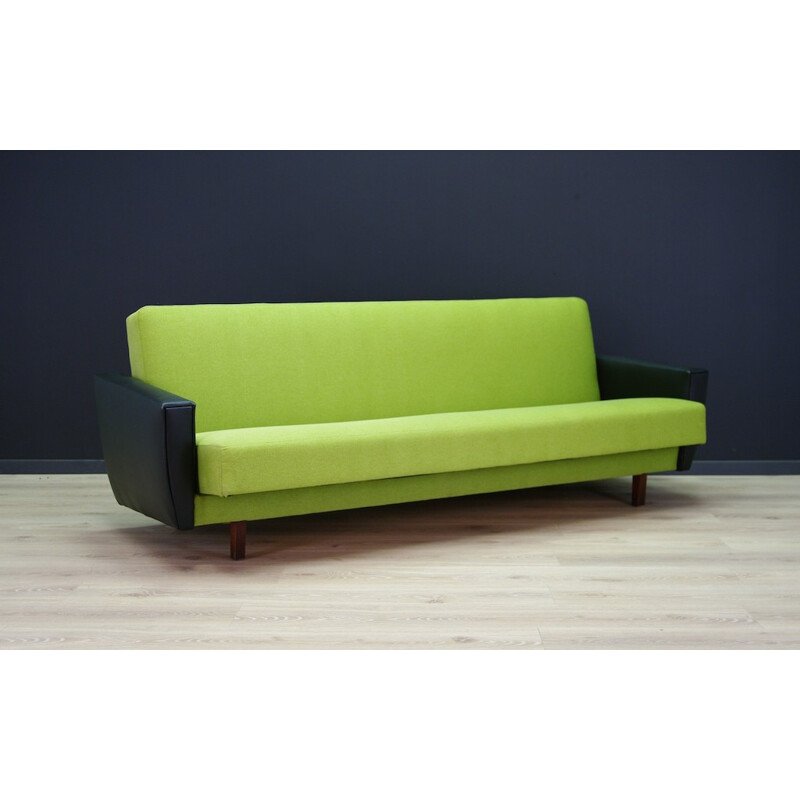 Danish Vintage Upholstered Green Sofa - 1970s