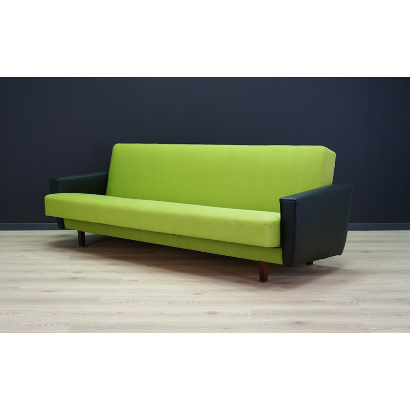 Danish Vintage Upholstered Green Sofa - 1970s