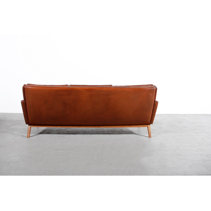 Canapé Vintage Scandinave en cuir marron - 1960