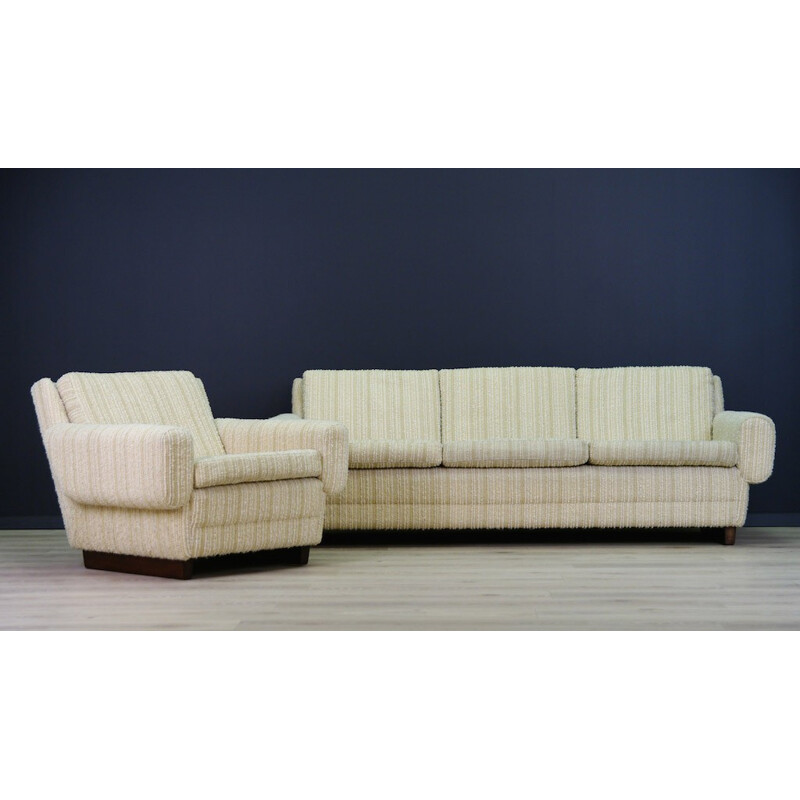 White Danish Sofa and Armchair - 1960s