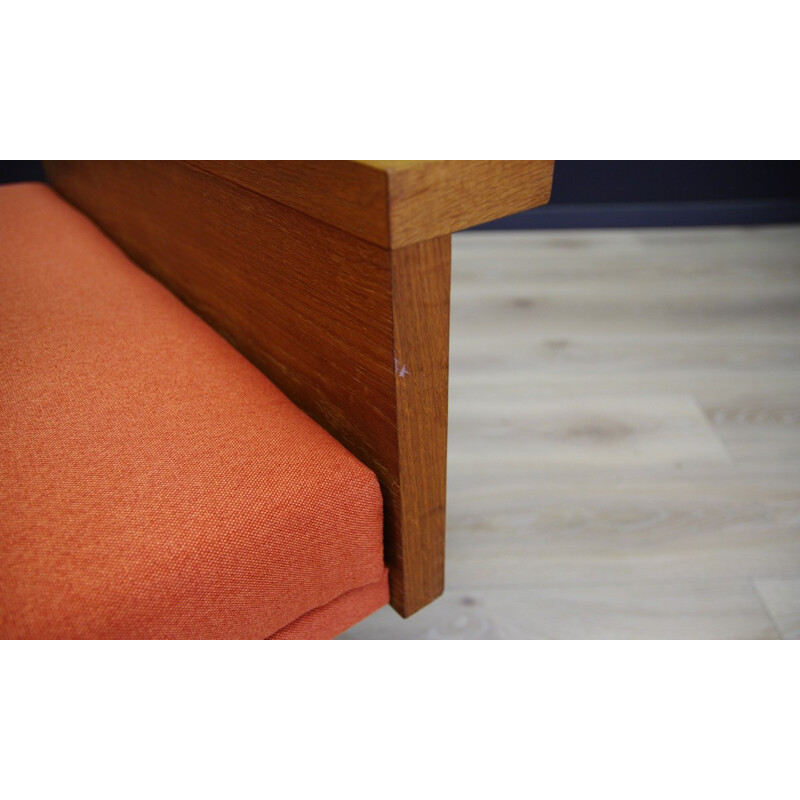 Vintage Scandinavian Sofa Upholstered in Orange Fabric - 1970s