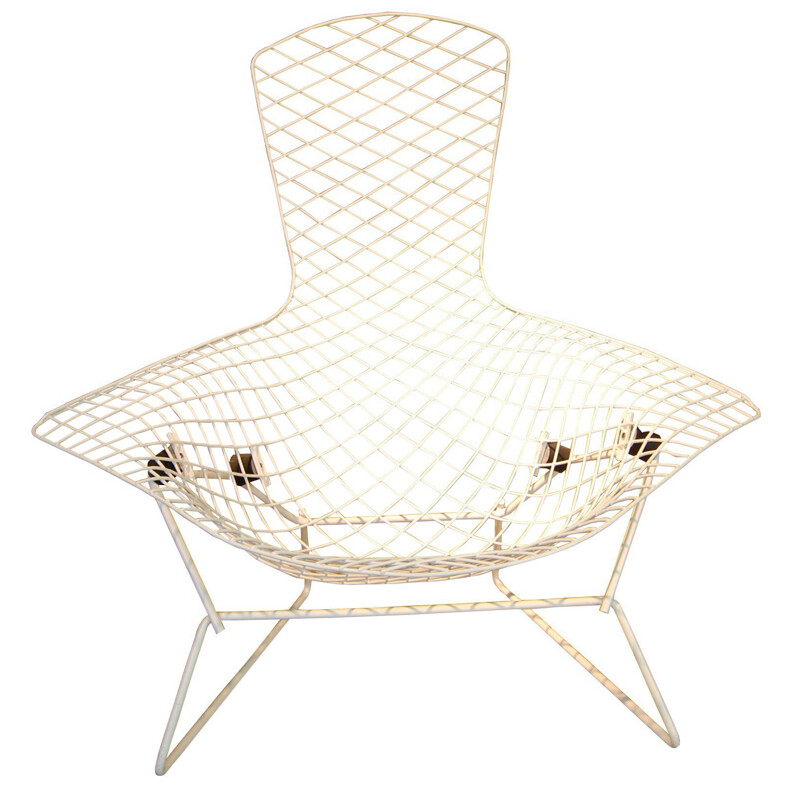 Vintage white "Bird" armchair, Harry BERTOIA - 1961