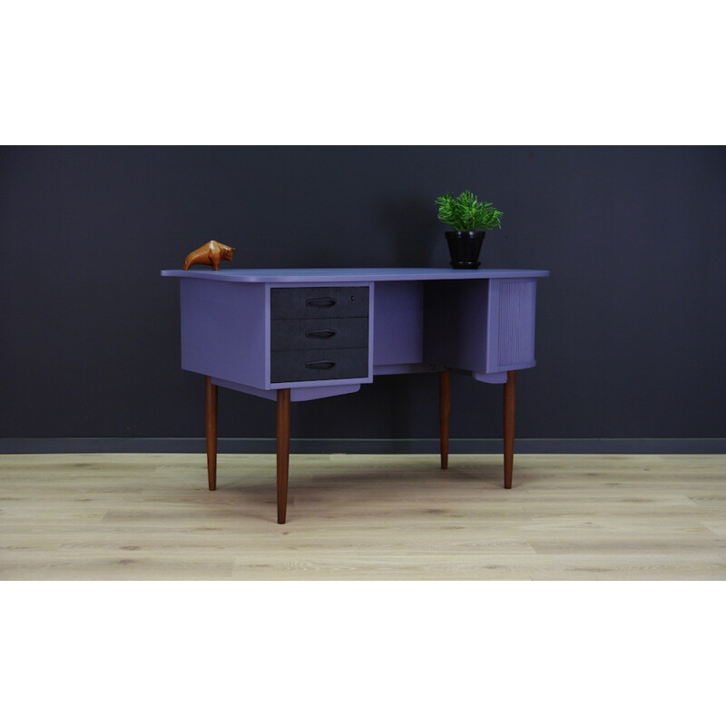 Danish Purple Teak Writting Desk - 1970s