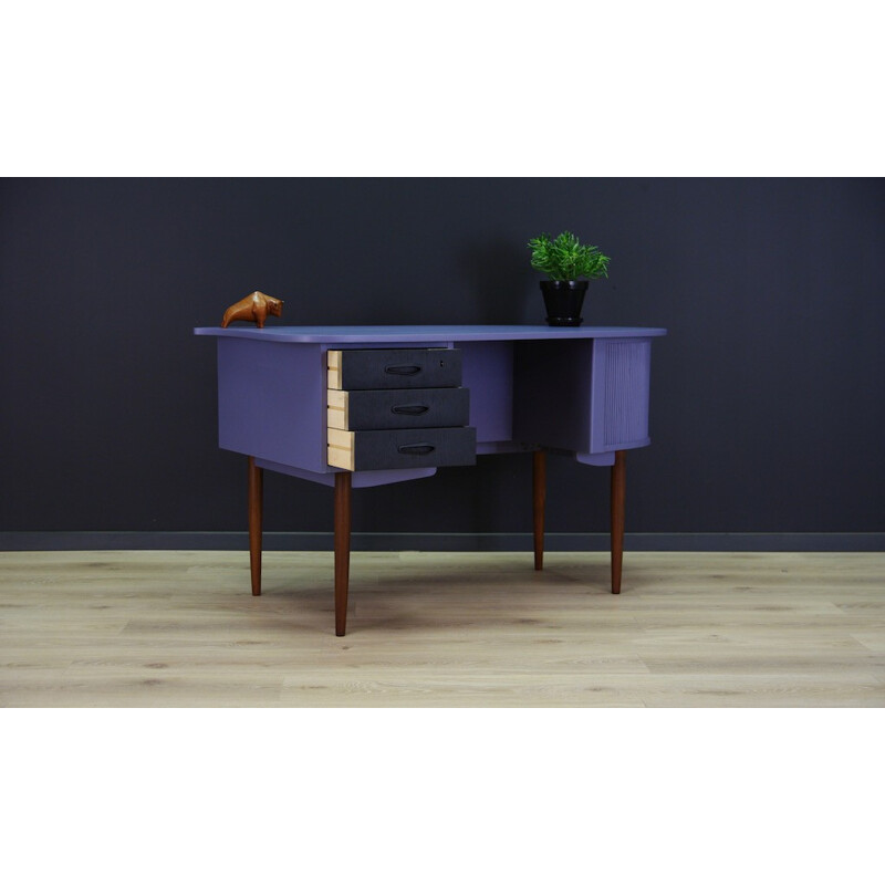 Danish Purple Teak Writting Desk - 1970s