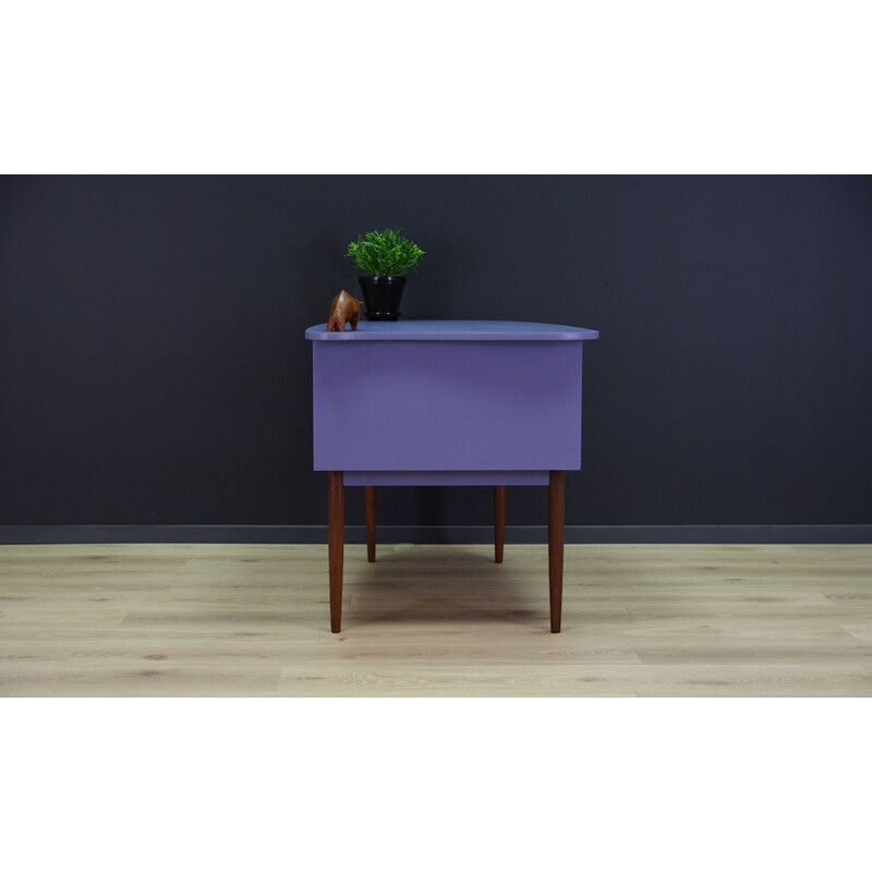 Danish Purple Teak Writting Desk - 1970s