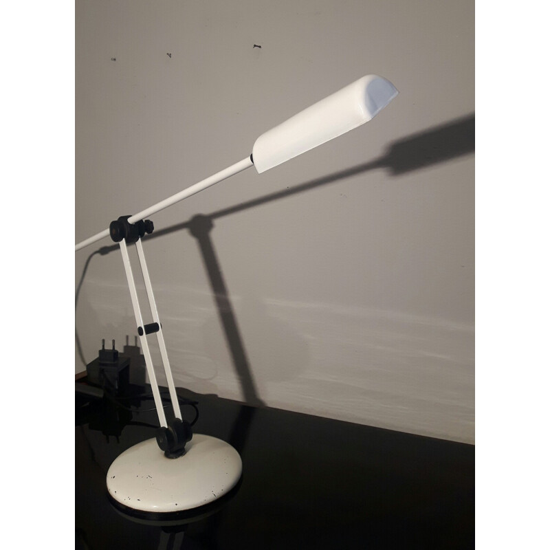 Vintage white Italian desk lamp - 1980s 