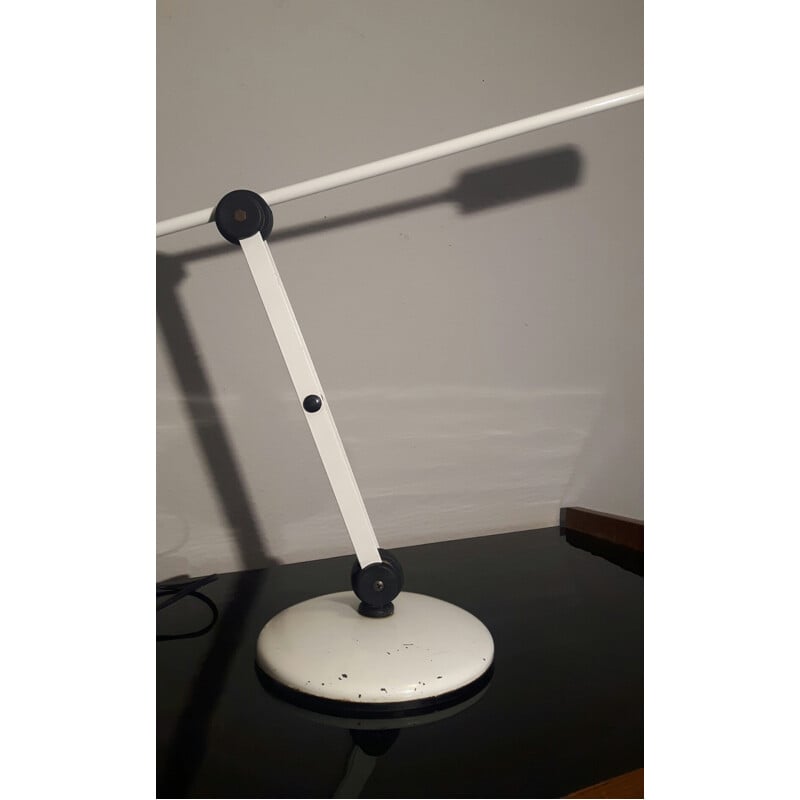 Vintage white Italian desk lamp - 1980s 