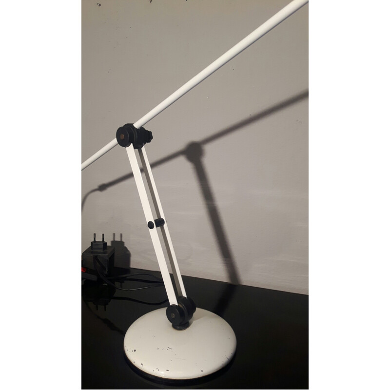 Vintage white Italian desk lamp - 1980s 