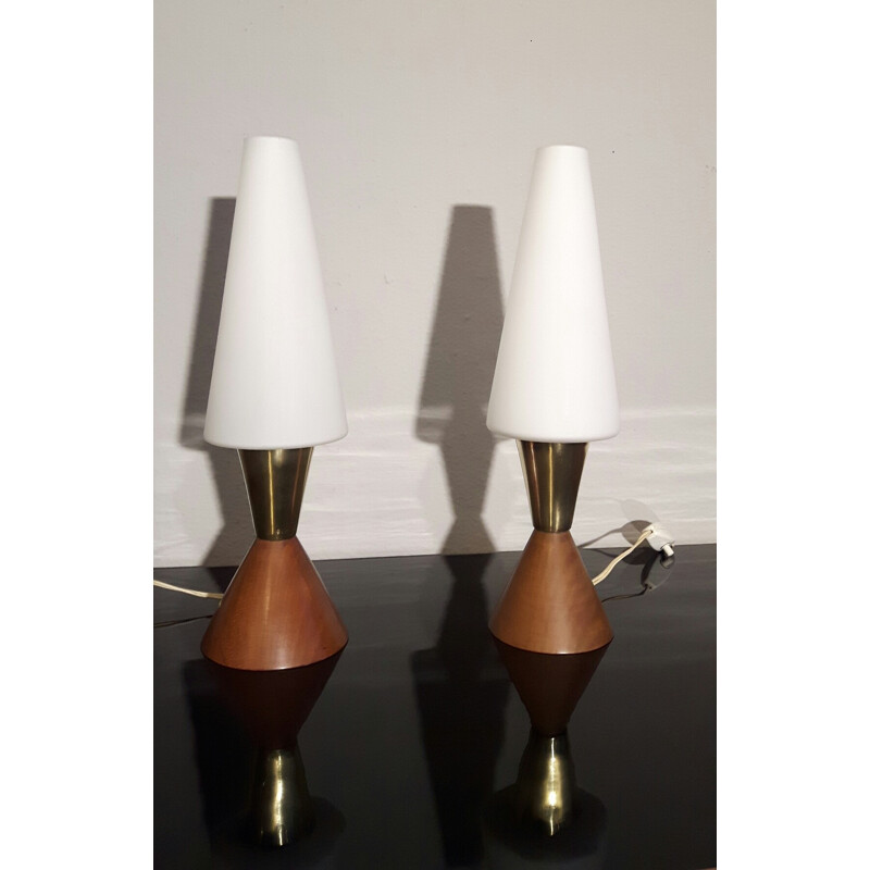 Pair of vintage Scandinavian lamps - 1950s