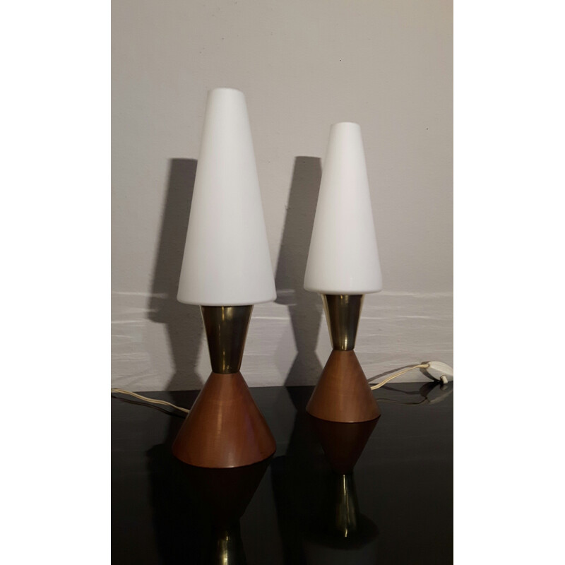 Pair of vintage Scandinavian lamps - 1950s