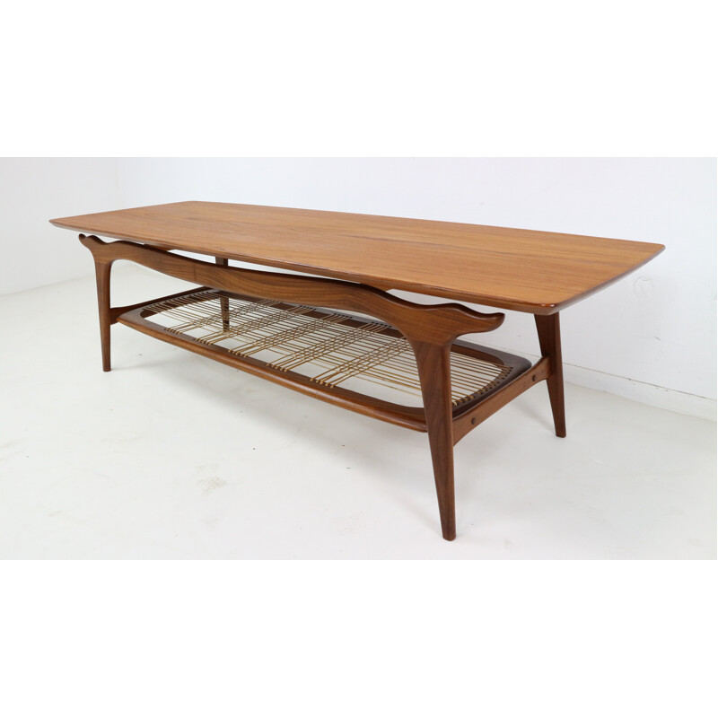 Table Basse WeBe en Teck de Louis Van Teeffelen - 1950