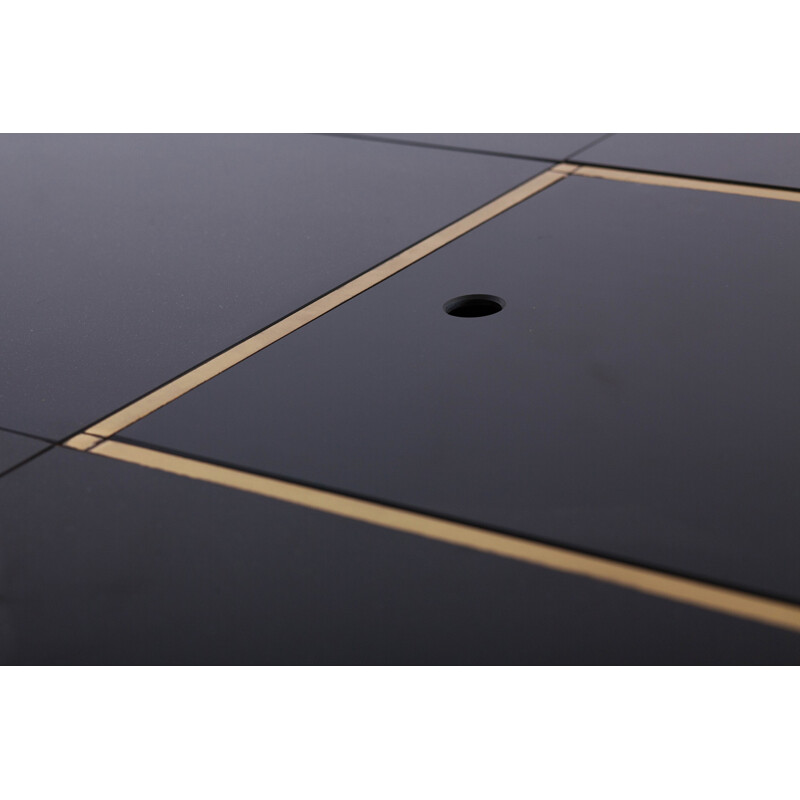 Black & Brass Coffee Table for Mario Sabot - 1970s