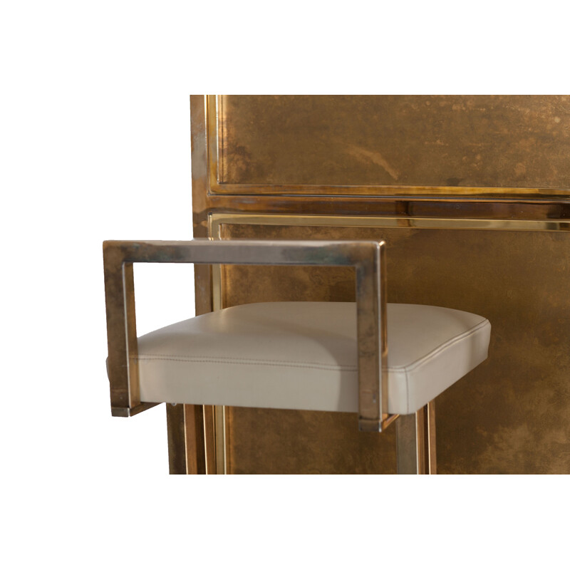 Copper And Brass Bar Counter by Maison jansen - 1970s