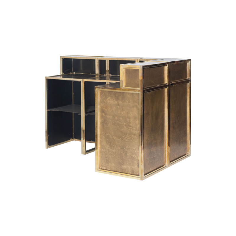 Copper And Brass Bar Counter by Maison jansen - 1970s