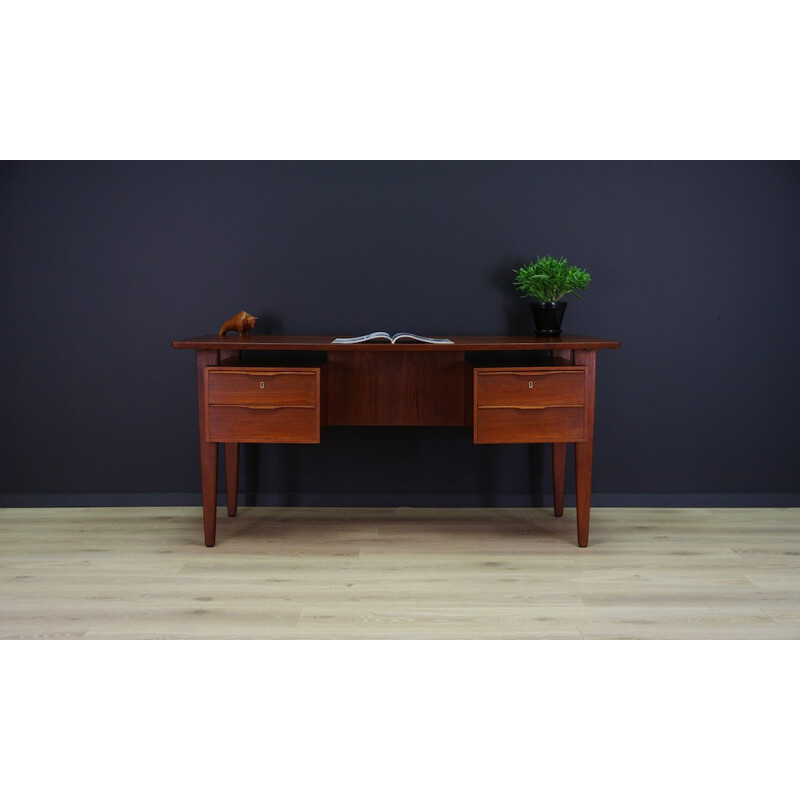 Classic Writing Desk Danish Design Teak Original - 1960s