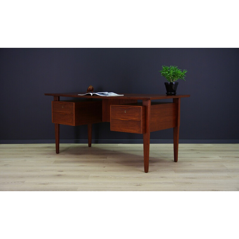 Classic Writing Desk Danish Design Teak Original - 1960s