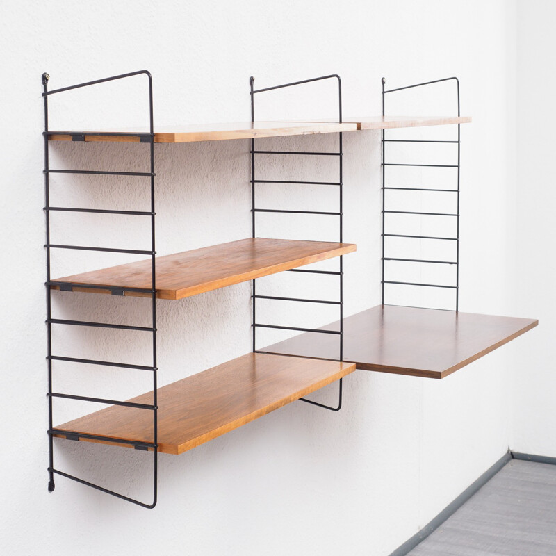 String shelving unit, walnut by Nisse Strinning - 1950s