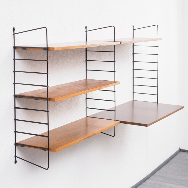 String shelving unit, walnut by Nisse Strinning - 1950s