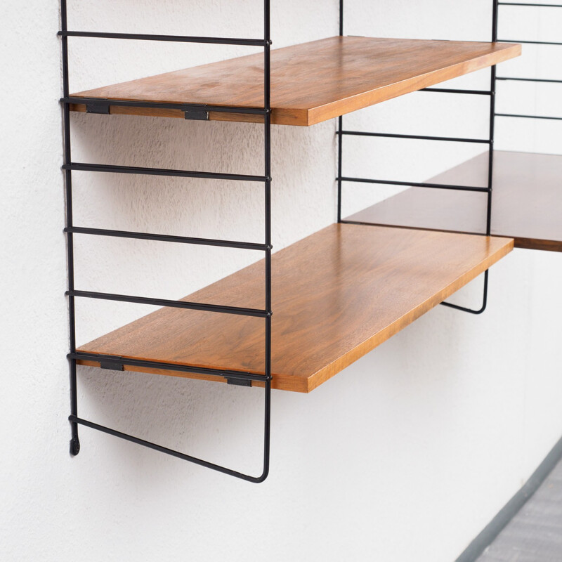 String shelving unit, walnut by Nisse Strinning - 1950s