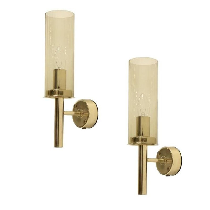 Vintage brass wall lamps model V-169 by Hans Agne Jacobson for Hans-Agne Jakobsson AB, 1960