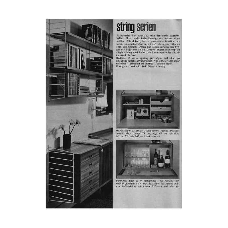 Suite de 2 étagères pour String Furniture - 1960