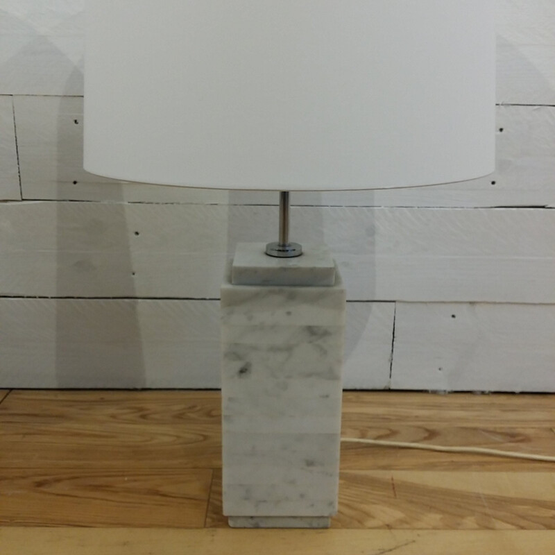 Pair of lamp in white marble, Florence KNOLL - 1960s