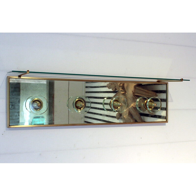 Vintage coat rack in glass by Fontana Arte - 1960s