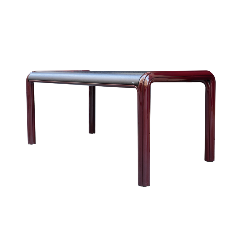 Vintage table in metal and wood by Gae Aulenti for Knoll - 1970s